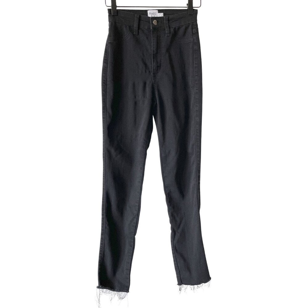 Princess Polly Distressed High‎ Rise Jeggings Jeans Black Stretch Pants Size 2